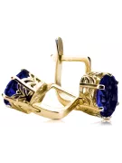 8 كارت من الذهب الأصفر 333 Sapphire أقراط vec003x-sp روسي سوفيتي الاتحاد السوفيتي فينتاج آرت ديكو style Art Deco